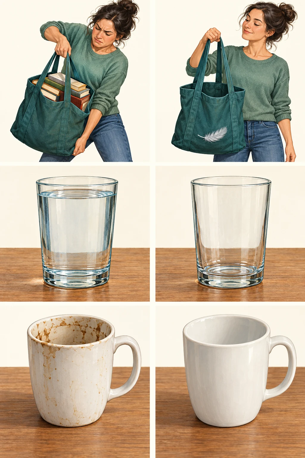 schwer : Die Tasche ist schwer.